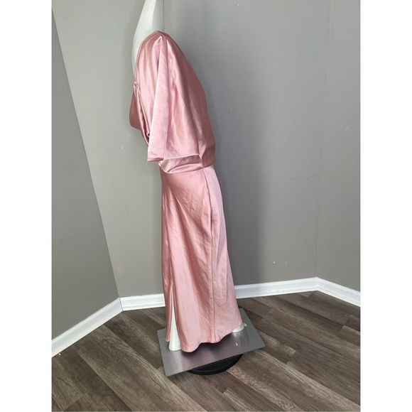 Amsale Draped Satin Pencil Midi-Dress - Picture 8 of 12